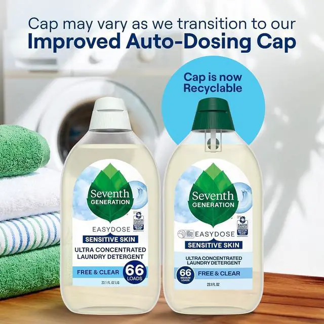 Alt view image 3 of 4 - Seventh Generation Ultra Concentrated EasyDose Laundry Detergent, Free & Clear, 23.1 fl oz, 66 Loads, AutoDosing Enzyme Formula
