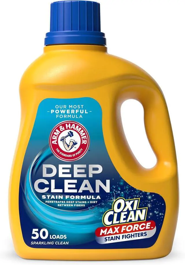 Main image of ARM & HAMMER Plus OxiClean Max Force Liquid Laundry Detergent, Deep Clean Stain Formula, Sparkling Fresh Scent, 75 fl oz