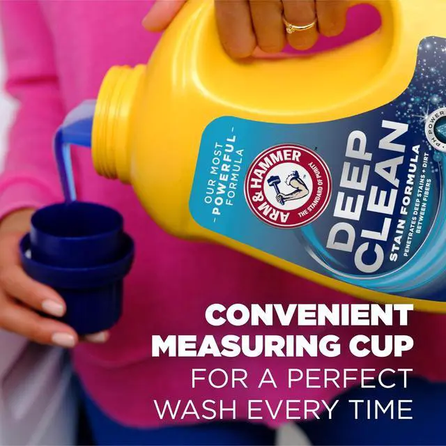 Alt view image 2 of 10 - ARM & HAMMER Plus OxiClean Max Force Liquid Laundry Detergent, Deep Clean Stain Formula, Sparkling Fresh Scent, 75 fl oz