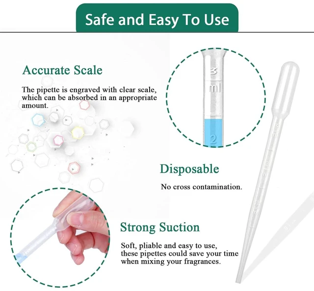 Alt view image 6 of 6 - Moveland 3mL Plastic Disposable Pipettes for Makeup Tool, Class, Crafting