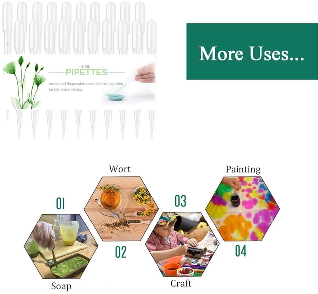 Alt view image 2 of 6 - Moveland 3mL Plastic Disposable Pipettes for Makeup Tool, Class, Crafting