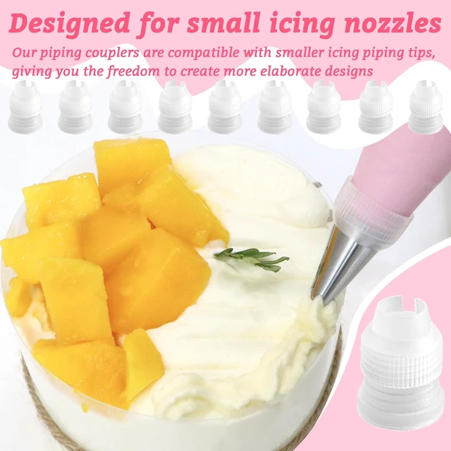 Alt view image 6 of 6 - 10 Pack Piping Bag Couplers for Icing Nozzles, Small, Transparent