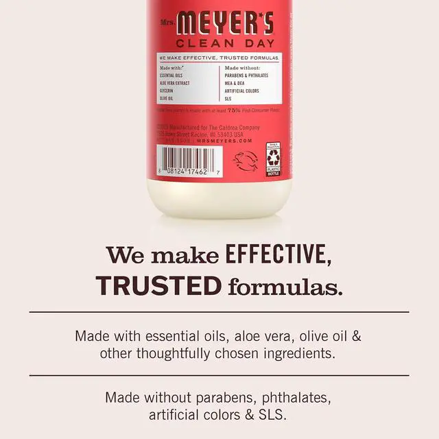 Alt view image 2 of 6 - Mrs. Meyer's Clean Day Hand Soap, Rhubarb Scent, 12.5 Fl Oz Bottle