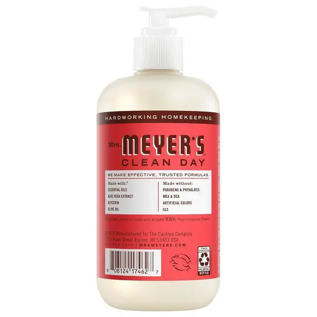 Alt view image 3 of 6 - Mrs. Meyer's Clean Day Hand Soap, Rhubarb Scent, 12.5 Fl Oz Bottle