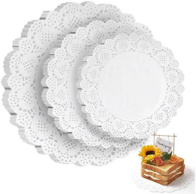 Main image of HAKSEN Paper Doilies 36 Pcs Lace Paper Placemats Assorted Sizes for Cakes