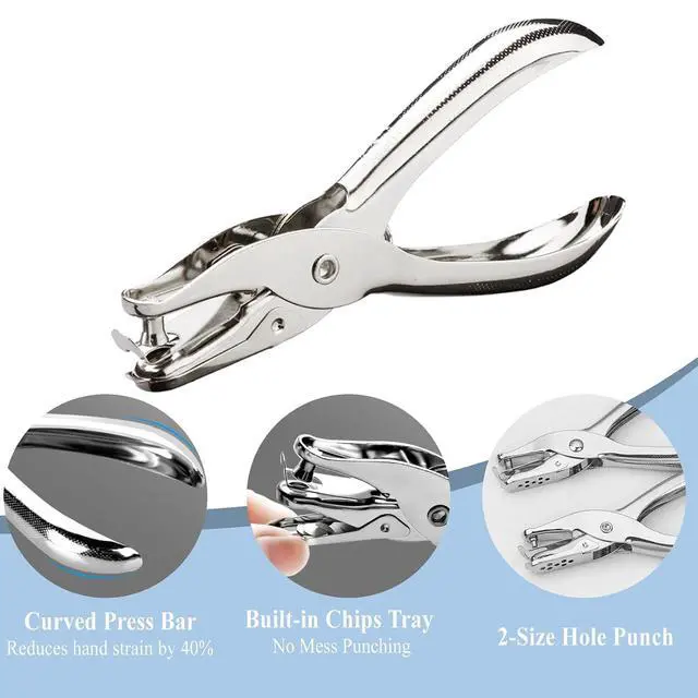 Alt view image 2 of 7 - Metal Single Hole Punch, 1/4Inch and 1/8Inch