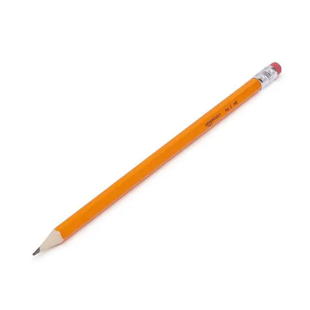 Alt view image 2 of 4 - Amazon Basics #2 HB Wood-Cased School Pencils with Erasers, Pre-sharpened, Soft Strong Lead, Orange, 30 Count