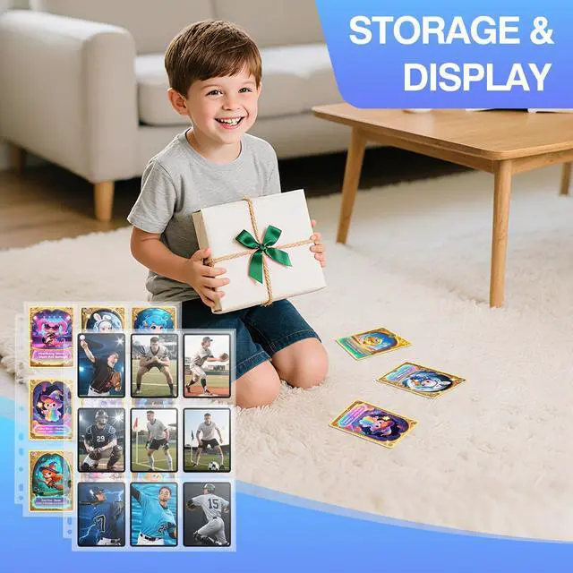 Alt view image 6 of 7 - 360 Pockets Double-Sided 9 Pocket Trading Card Pages for 3 Ring Binder, Clear Plastic Sleeves for Sport Cards, Business Cards, Game Cards, Photos (20 Pack)
