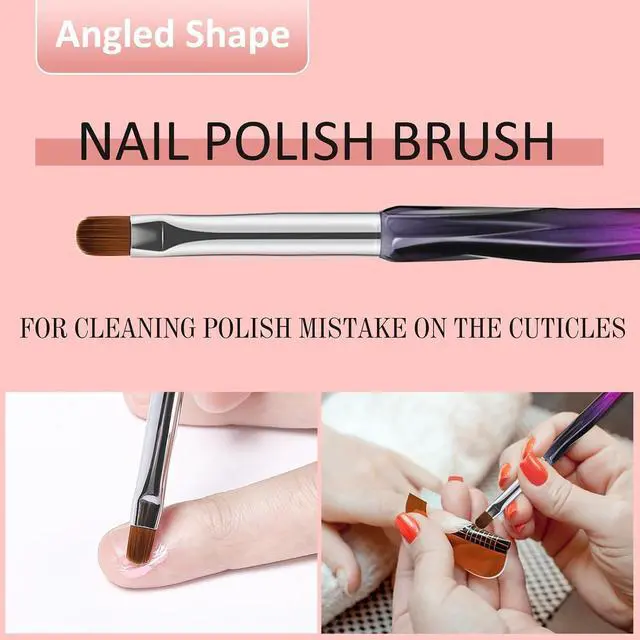 Alt view image 5 of 7 - 3Pcs Nail Art Clean Up and Cuticle Polish Removal Brushes Set
