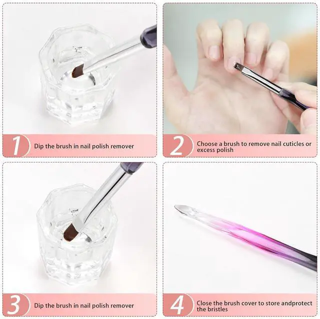 Alt view image 2 of 7 - 3Pcs Nail Art Clean Up and Cuticle Polish Removal Brushes Set