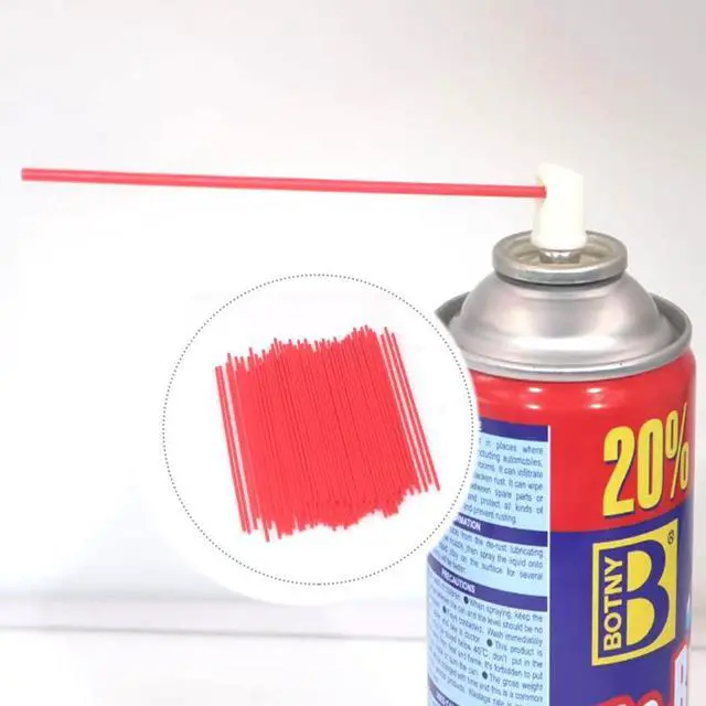 Alt view image 7 of 7 - Replacement Spray Can Extension Straws, Red Plastic, 5-Inch, 50 Pack