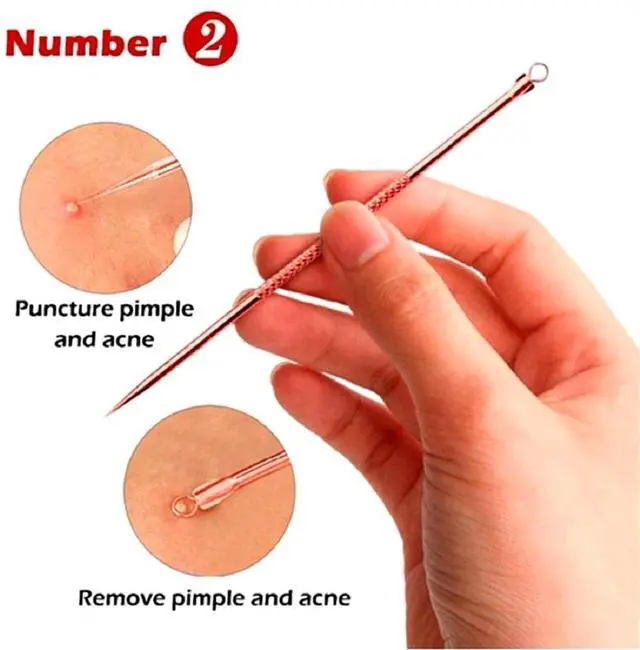 Alt view image 6 of 6 - Blackhead Remover Pimple Comedone Extractor Tool Acne Removal Kit 4 Piece Set with Case for Nose Face Skin - Rose