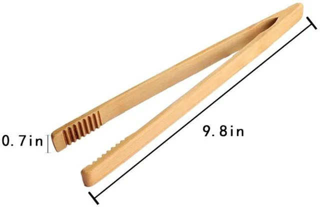 Alt view image 6 of 7 - 1 Piece Bamboo Toast Tongs, 9.8 Inches, with Anti-slip Design and Cooking Oil Coating, Eco-friendly