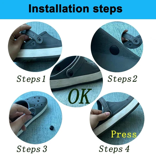 Alt view image 6 of 7 - 8 Sets Replacement Rivets for Beach Shoe Strap Repair, Compatible with Clog (Black)