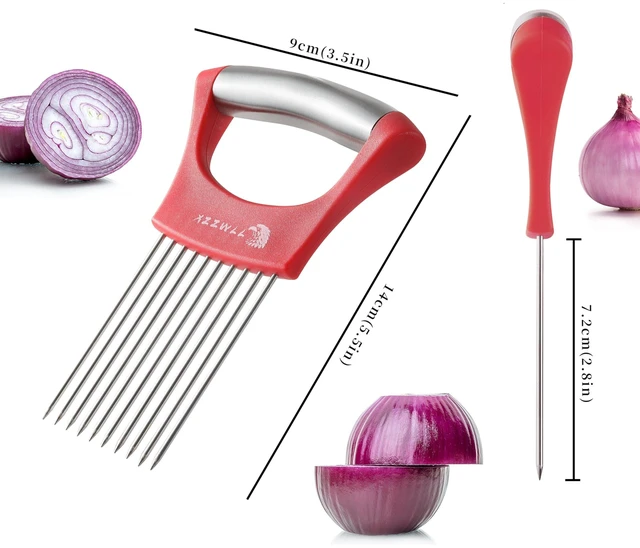 Alt view image 5 of 7 - 2 Pack Onion Holder for Slicing and Tomato Slicer