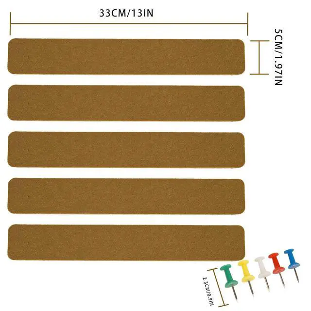 Alt view image 6 of 6 - Cork Bulletin Board for Walls Office Pin Board, Brown