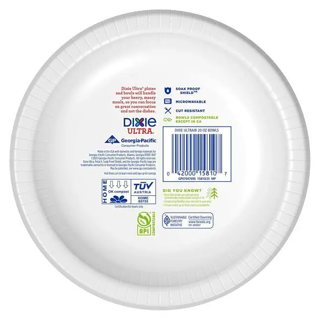 Alt view image 5 of 6 - Dixie Ultra Large 20oz Paper Bowls, 56 Count