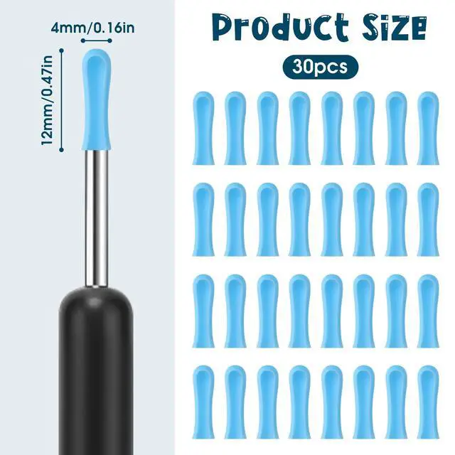 Alt view image 2 of 7 - 30 Pcs Ear Wax Removal Replacement Tips for Wet/Dry Ear Wax Cleaning, Ear Spoons Accessories Set for Adults for Ear Wax Removal Endoscope