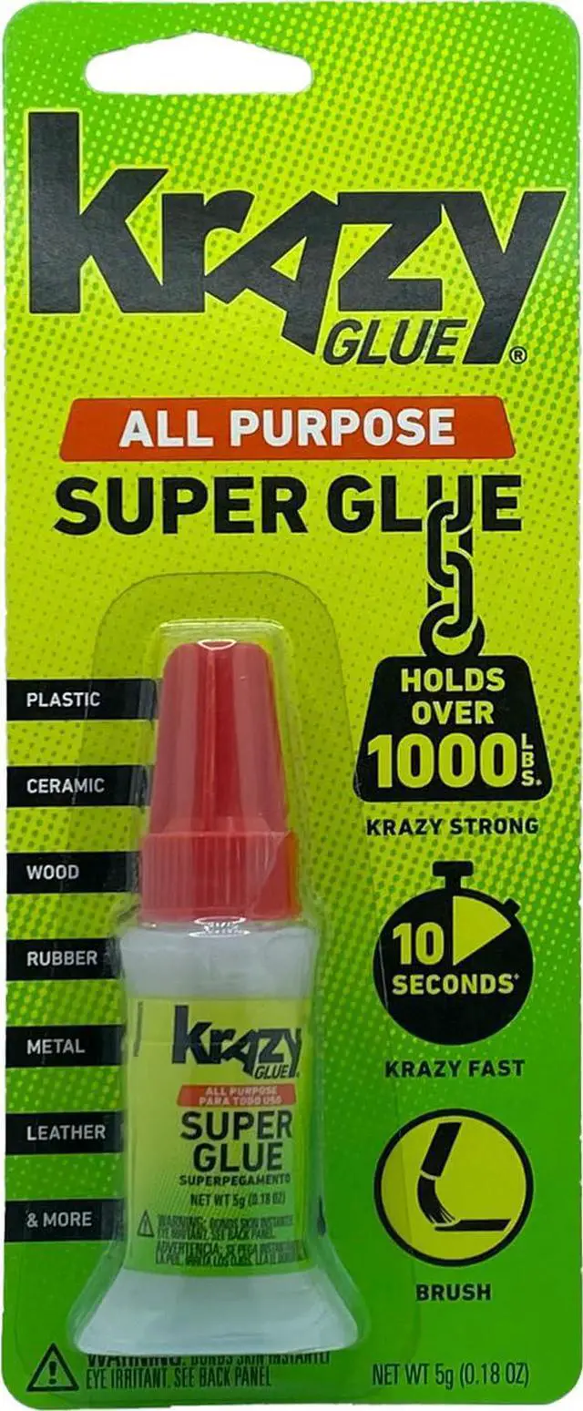 Main image of Krazy Glue All Purpose Brush-on Superglue, Quick Dry, No-clog Adhesive (5g)
