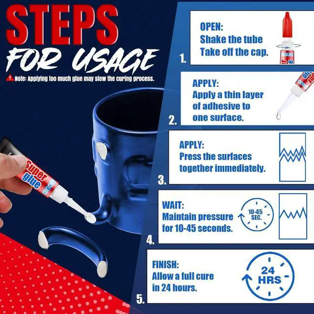 Alt view image 4 of 7 - ALECPEA Super Glue 6 x 3g Instant Liquid Glue for Metal and Ceramic