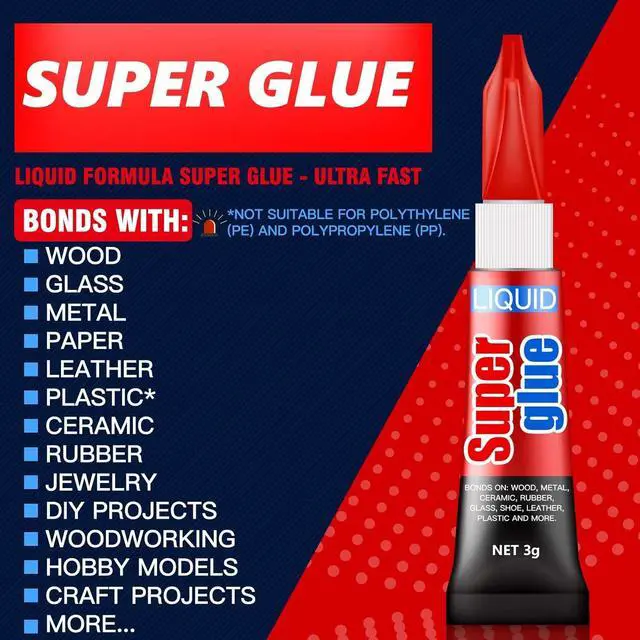 Alt view image 3 of 7 - ALECPEA Super Glue 6 x 3g Instant Liquid Glue for Metal and Ceramic