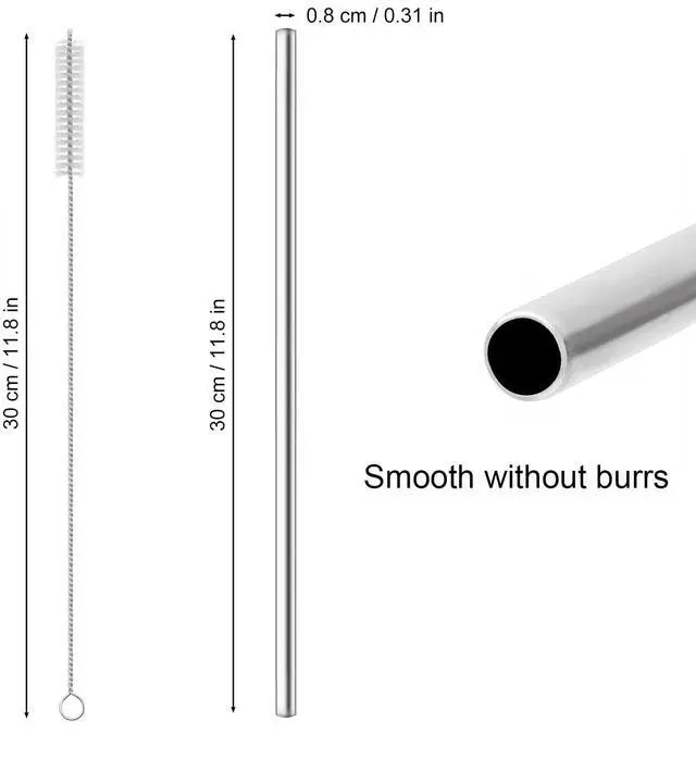 Alt view image 2 of 5 - Dcieiosul Set of 4 Reusable Stainless Steel Straws with Cleaning Brushes and Case, for 40 oz and 30 oz Tumblers