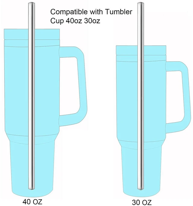 Alt view image 4 of 5 - Dcieiosul Set of 4 Reusable Stainless Steel Straws with Cleaning Brushes and Case, for 40 oz and 30 oz Tumblers