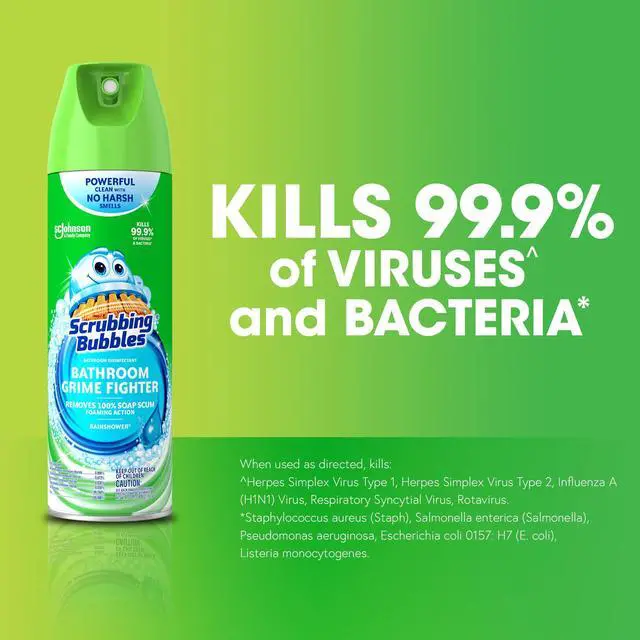 Alt view image 4 of 6 - Grime Fighter Disinfectant Bathroom Cleaner Spray by Scrubbing Bubbles, 20oz