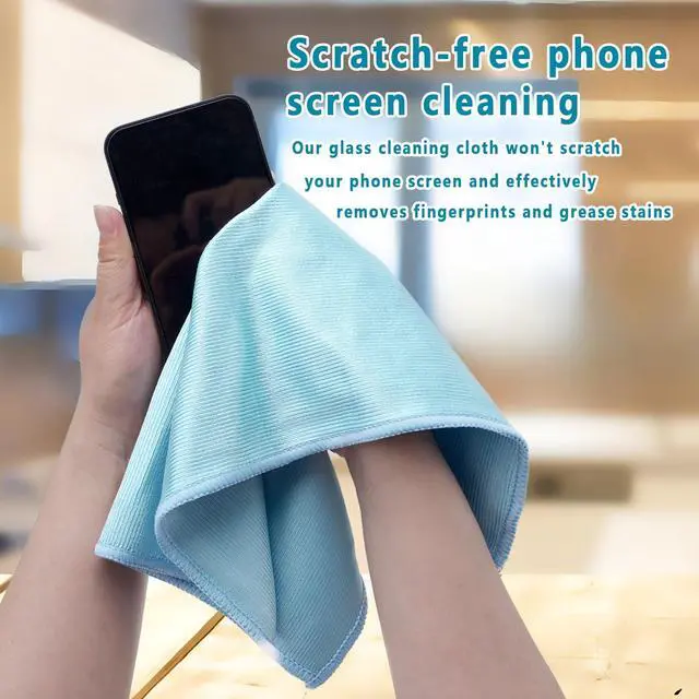 Alt view image 3 of 5 - 6 Pcs Glass Cleaning Cloth for Window, Eyeglass, Mirrors, Stainless Steel