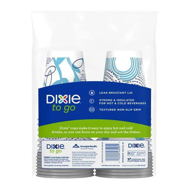 Alt view image 2 of 6 - Dixie To Go 12oz Disposable Insulated Paper Coffee Cups With Lids