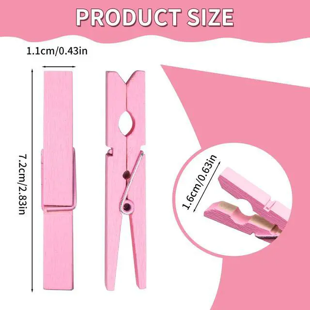 Alt view image 6 of 6 - 30PCS 2.9Inch 10 Colors Wooden Rust Resistant Clothespins for Hanging Pictures, Photos, Clothes, Decoration Crafts