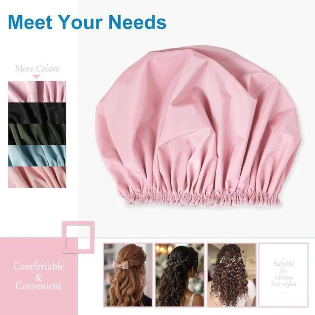 Alt view image 7 of 7 - Large Waterproof Shower Bonnet for Women