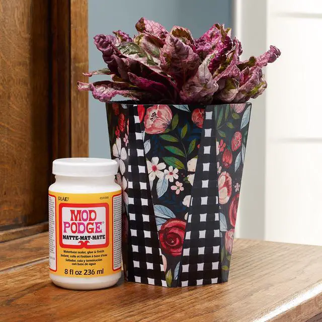 Alt view image 5 of 6 - Mod Podge Matte Sealer, Glue & Finish 8oz. Pack of 1, All-in-One Craft Solution, Quick Dry, Easy Clean, Non-Toxic, Made in USA, for Wood, Paper, Fabric & More