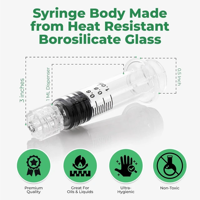Alt view image 3 of 6 - Kopperko 1ml Luer Lock Syringe, Borosilicate Glass, 1 Pack