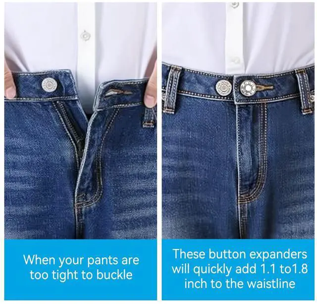 Alt view image 5 of 7 - 16 PCS Button Extenders for Jeans, Waist Adjuster for Pants