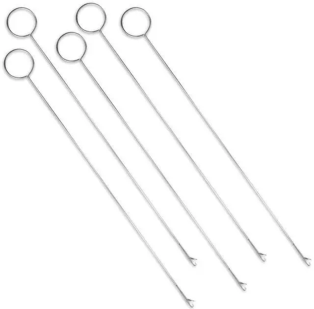 Main image of Haikole 10.4 Inch Loop Turner Tool 5PCS for Silicone Beads Sewing Hook Fabric Belts Strips Tube Straps DIY Accessories Silver