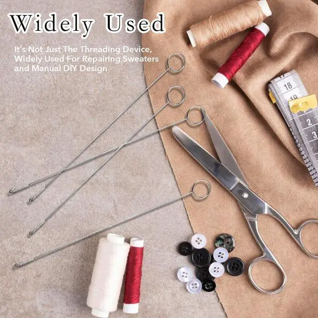 Alt view image 5 of 7 - Haikole 10.4 Inch Loop Turner Tool 5PCS for Silicone Beads Sewing Hook Fabric Belts Strips Tube Straps DIY Accessories Silver