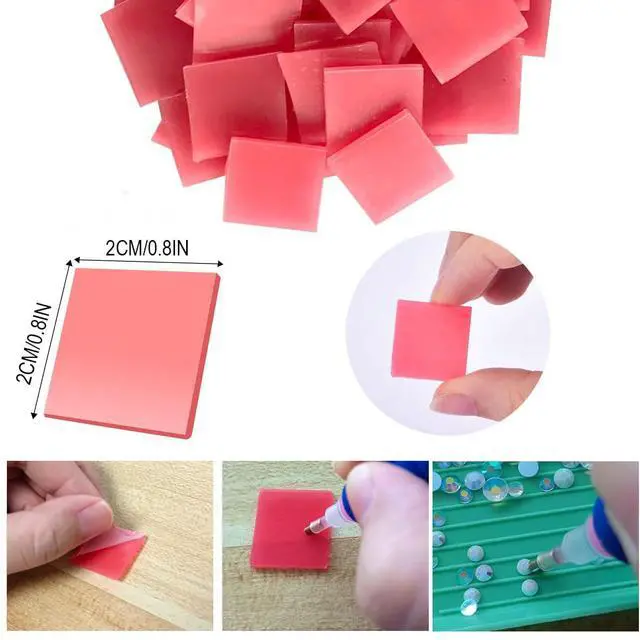 Alt view image 2 of 3 - 60 Pcs Painting Glue Clay Wax for DIY Diamond Art Painting, 2x2cm, Red