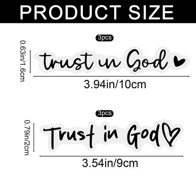 Alt view image 4 of 7 - 6Pcs Trust in God Cute Rearview Mirror Decoration Stickers, Christian Car Accessories for Men and Women Gift