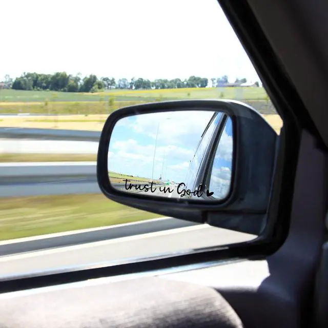 Alt view image 5 of 7 - 6Pcs Trust in God Cute Rearview Mirror Decoration Stickers, Christian Car Accessories for Men and Women Gift