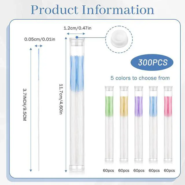 Alt view image 4 of 7 - Ear Piercing Cleaning Floss 300Pcs, 5 Colors Disposable Earring Hole Cleaner for Women Men