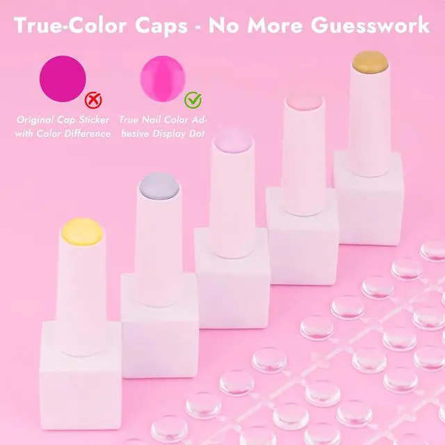 Alt view image 3 of 6 - Finea 144pcs Gel Nail Polish Color Display Swatch Dots Clear with Stickers