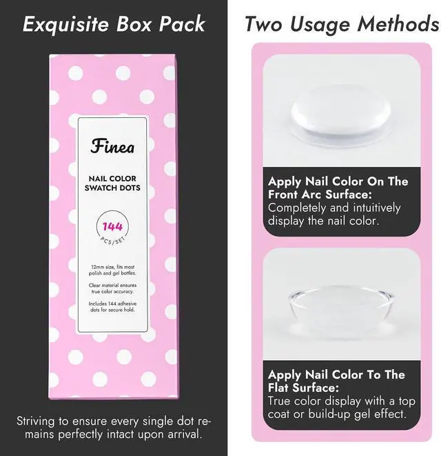Alt view image 6 of 6 - Finea 144pcs Gel Nail Polish Color Display Swatch Dots Clear with Stickers