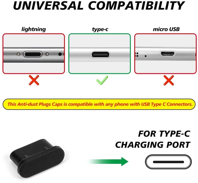 Alt view image 3 of 6 - 10 Pack USB C Dust Plug Charger Port Protector for iPhone 17, 16, 15 Pro Max, Samsung Galaxy S26, S24, S23, S22 Ultra, S21, All USB C Devices & MacBook Laptop