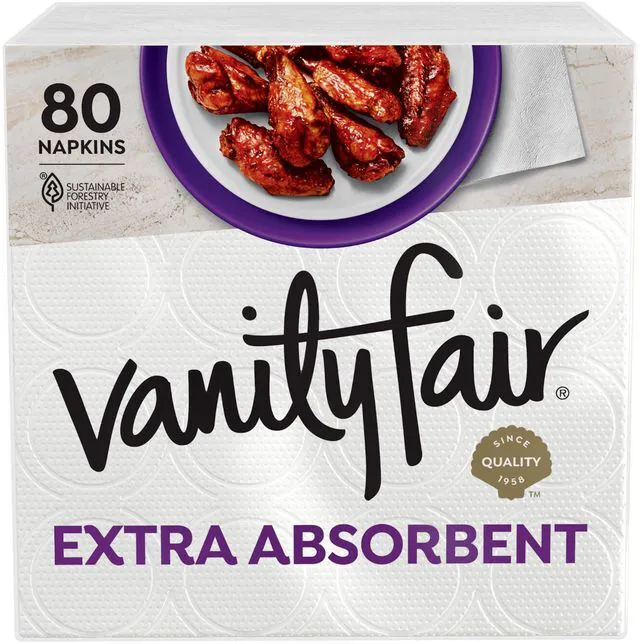 Main image of Vanity Fair Extra Absorbent Premium Paper Napkins, 80 Count