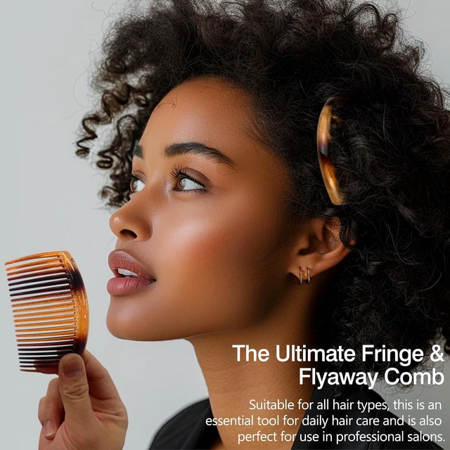 Alt view image 6 of 7 - 2-Piece Tortoiseshell Curved Side Comb Set, 3.23 Inch, Strong Hold, for All Hair Types, Ideal for Bun and Chignon Styling, Elegant Hair Accessories for Women