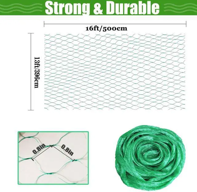 Alt view image 7 of 7 - 13x16.5ft Bird Netting for Garden Protection, Bird Fence, Plant Netting, Garden Netting Mesh, Chicken Coop, Deer, Squirrels, Poultry, Fruit Trees, Vegetable