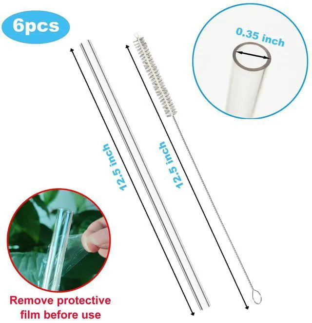 Alt view image 3 of 6 - Stanley Adventure Quencher 40oz 30oz Replacement Straws 6 Pack, Reusable Straws for Stanley 40oz & Simple Modern Tumbler with Handle, Includes Cleaning Brush