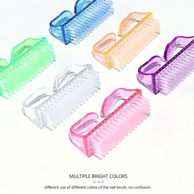 Alt view image 3 of 6 - Handle Grip Nail Brush, 5-Pack, Multicolor, for Hand Fingernail Scrub, Toes and Nails Cleaner, Pedicure Scrubbing Tool Kit for Men and Women