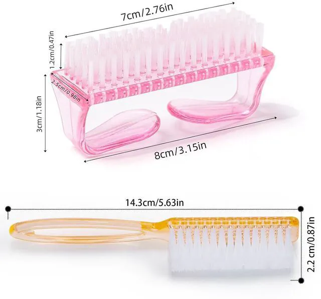 Alt view image 5 of 6 - Handle Grip Nail Brush, 5-Pack, Multicolor, for Hand Fingernail Scrub, Toes and Nails Cleaner, Pedicure Scrubbing Tool Kit for Men and Women